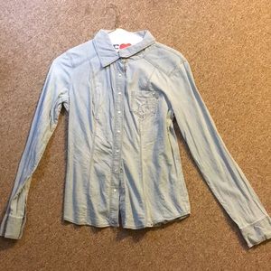 Guess jean button-down top